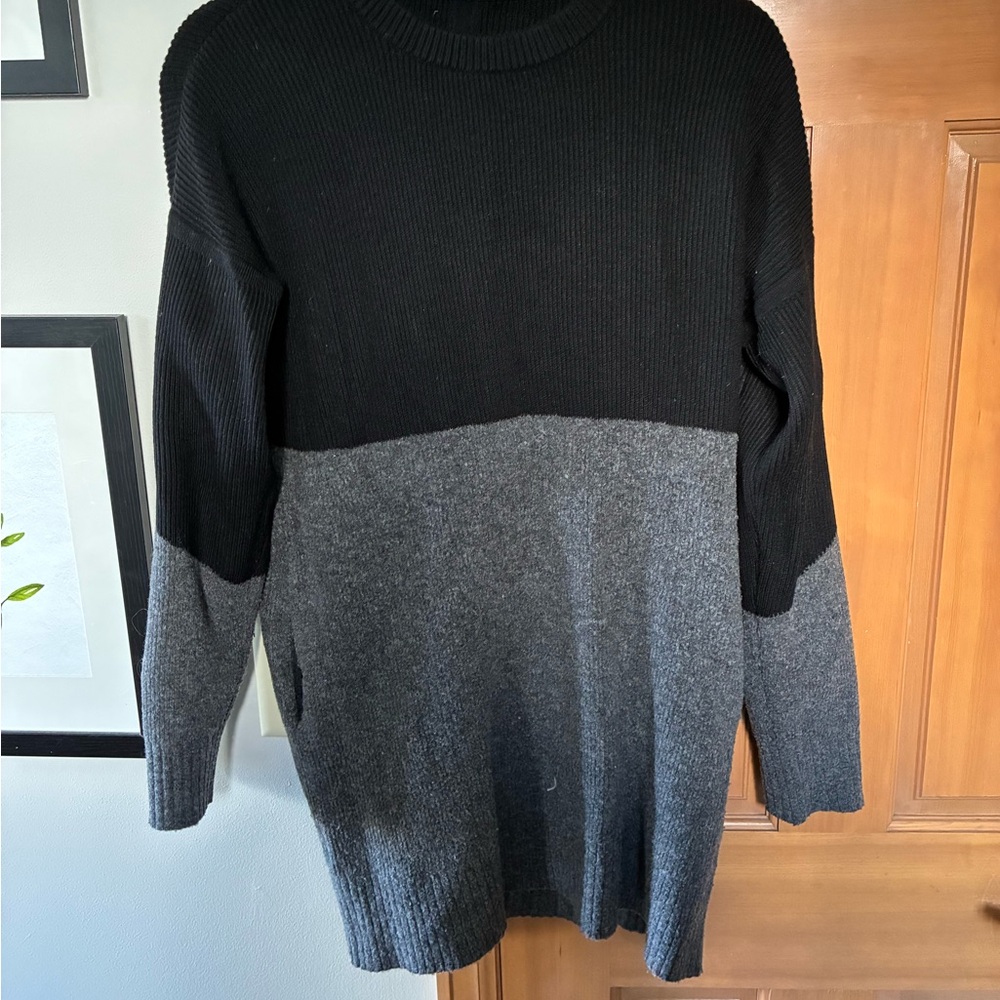 Black and Gray Colorblock Sweater